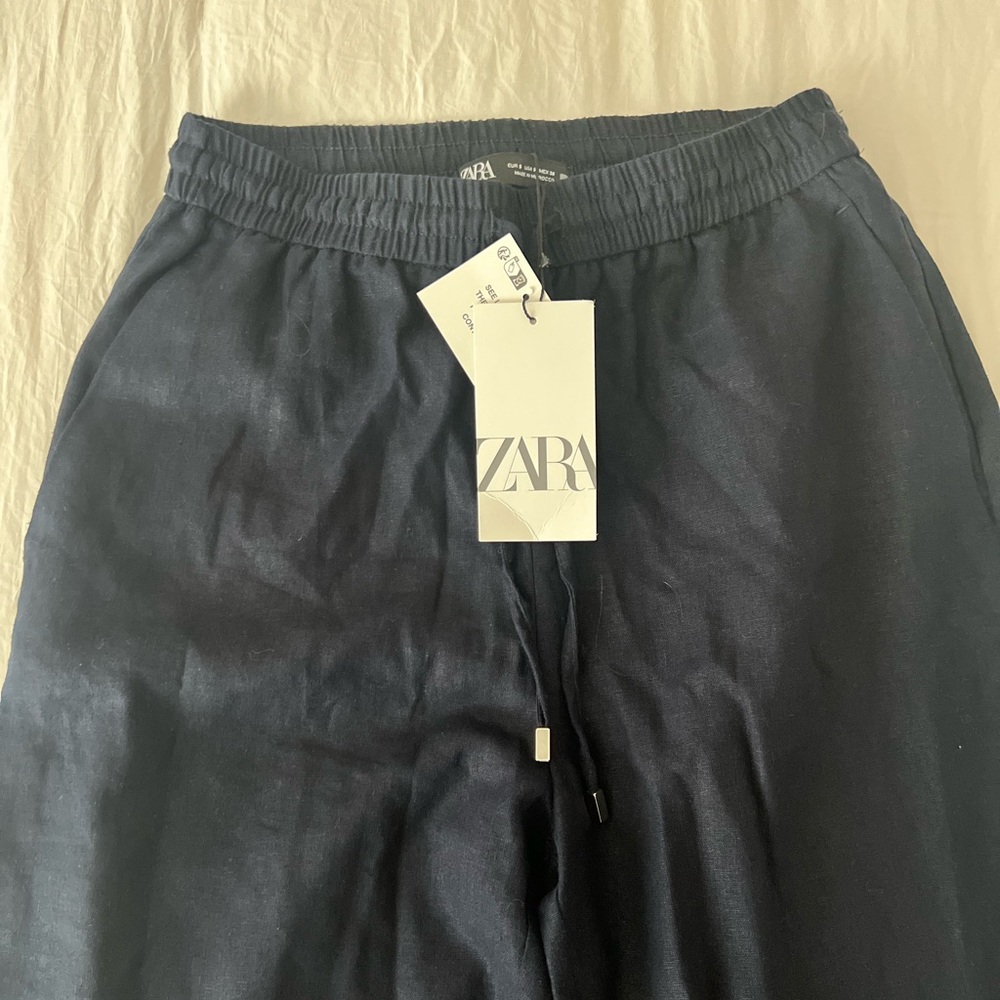BRAND NEW!! Women’s Zara linen navy blue pants